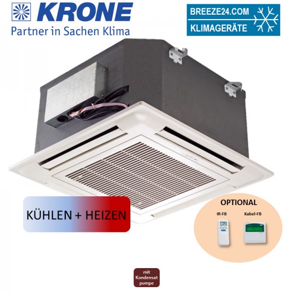 Krone Kaltwasser-Kassettengerät 3,2 kW - PWE 34 EC Euroraster (Kühlen/Heizen)