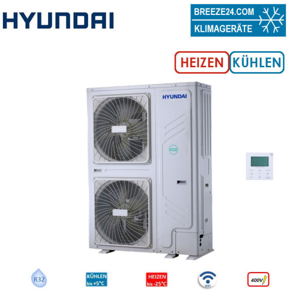 Hyundai HYHC-V26W/D2RN8 Wärmepumpe Monoblock 27,0 kW zum Kühlen und Heizen 400 V WiFi